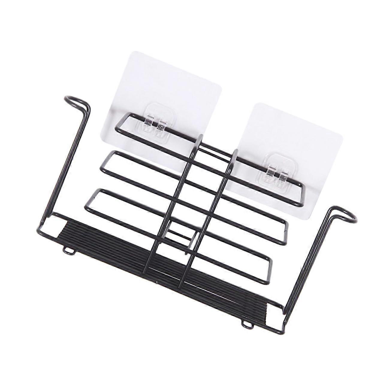 Wall Mounted Toothbrush Holder Rustproof Iron Toothpaste Rack No Drill Bathroom Organizer for Home