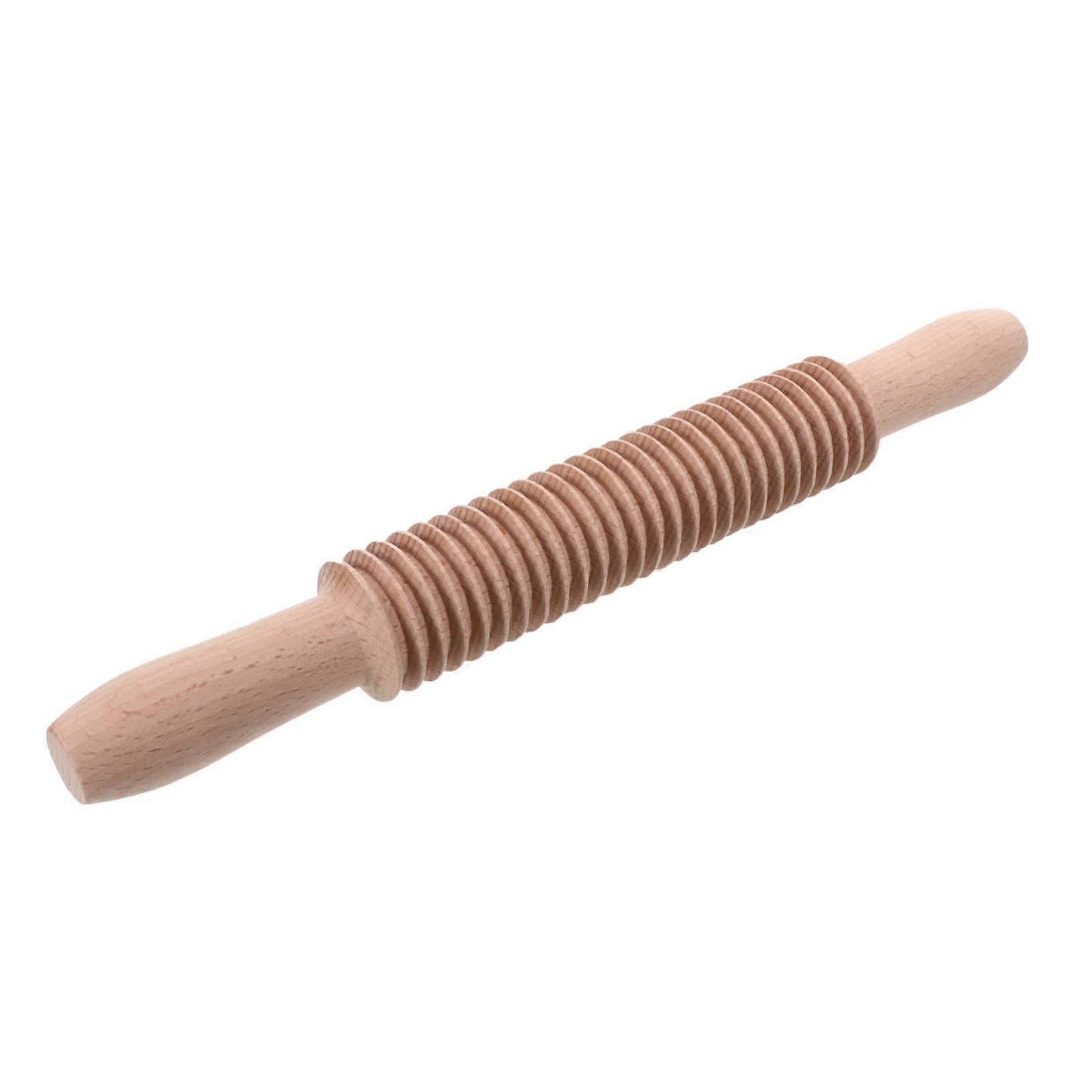 Pasta Rolling Pin with Ribbed Texture Grip for Precise Pressure Control Baking and Noodles