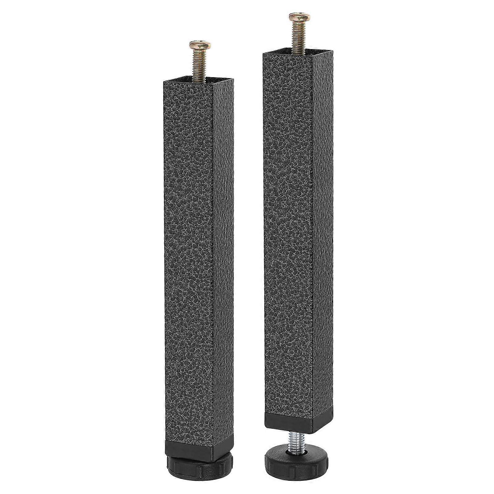 2pcs Adjustable Bed Frame Support Legs 9.069.84in Metal Height Adjustable NonSlip Feet Silver