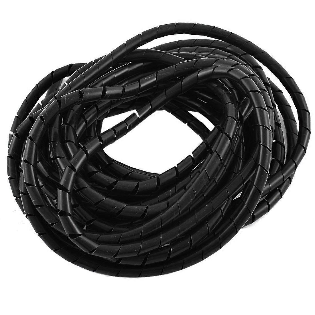 8mm Spiral Cable Management Sleeve Black Polyethylene Wire Organizer Wrap for Clutter Reduction