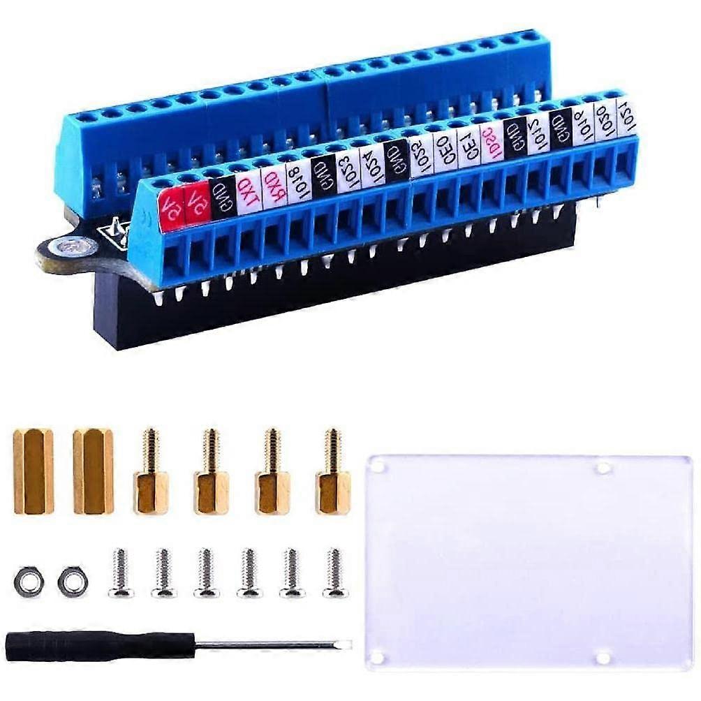 GPIO Expansion Board 40 Pin Screw Terminal Module for Raspberry Pi 4B 3B+ with Clear Labels