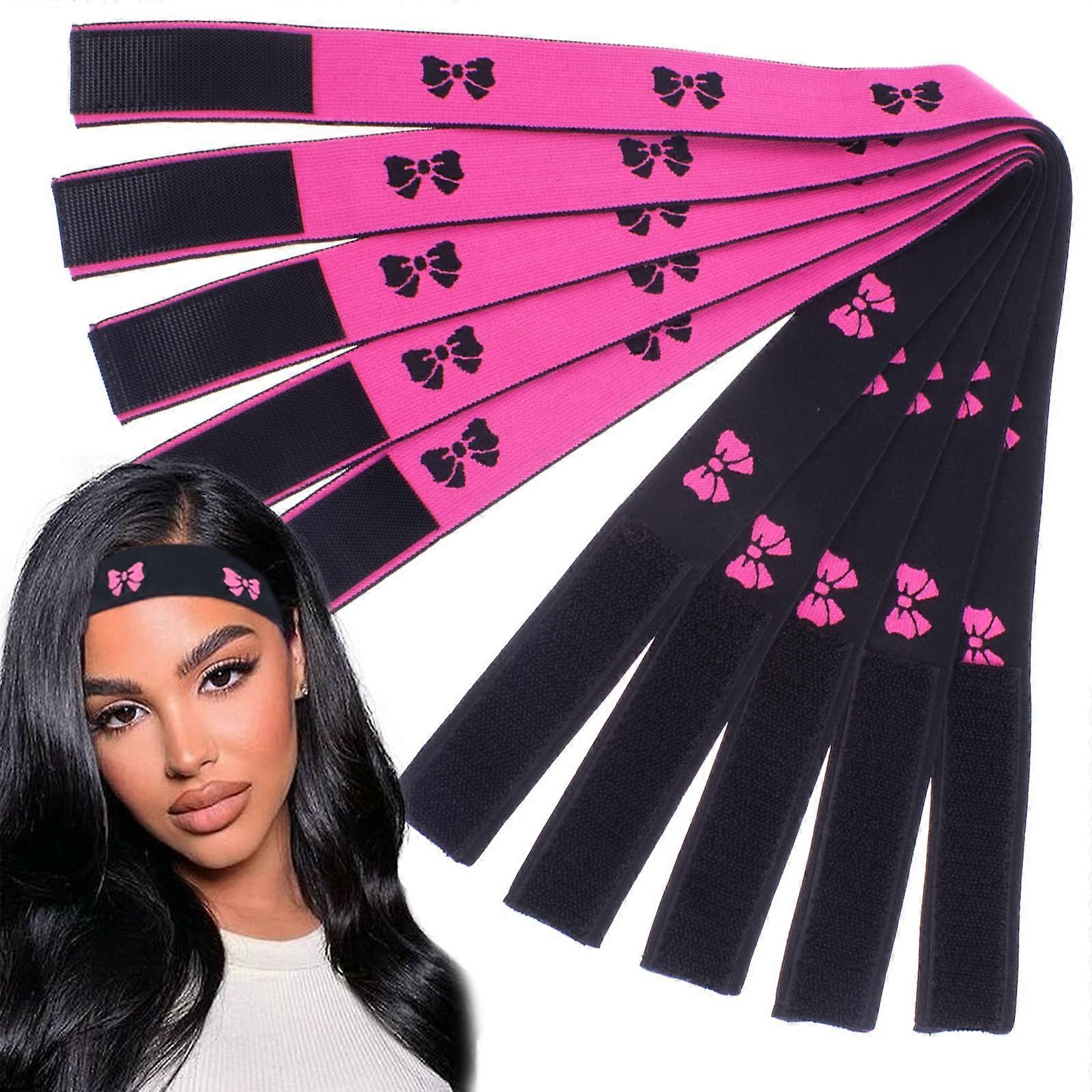 5PCS Wig Melting Band Set for Lace Front Wigs, Adjustable Elastic Edge Laying Support
