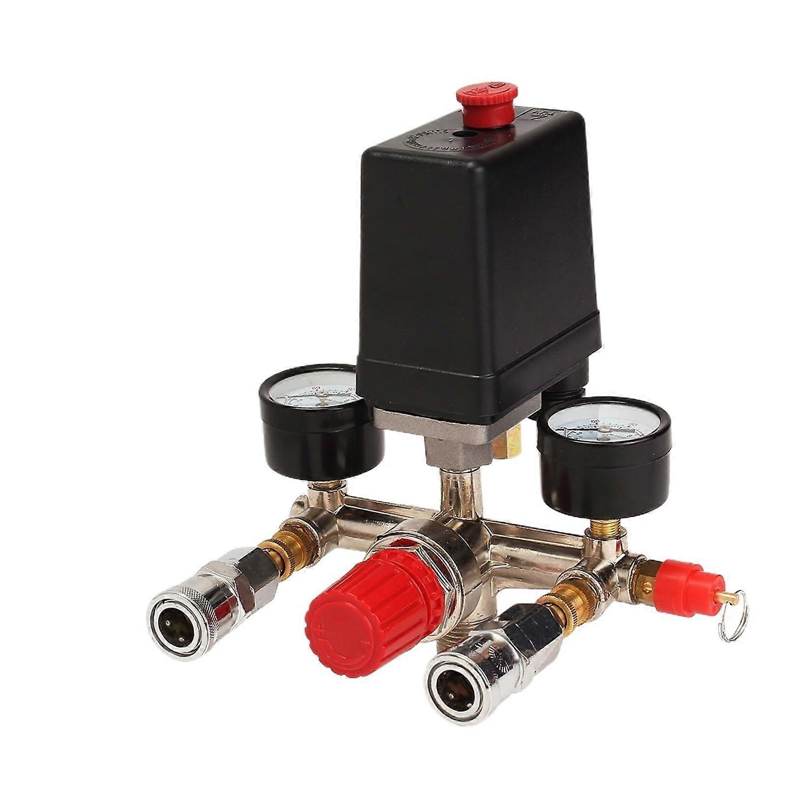 240V Air Compressor Pressure Switch with Regulator and Gauges, 90120 PSI Automatic Control