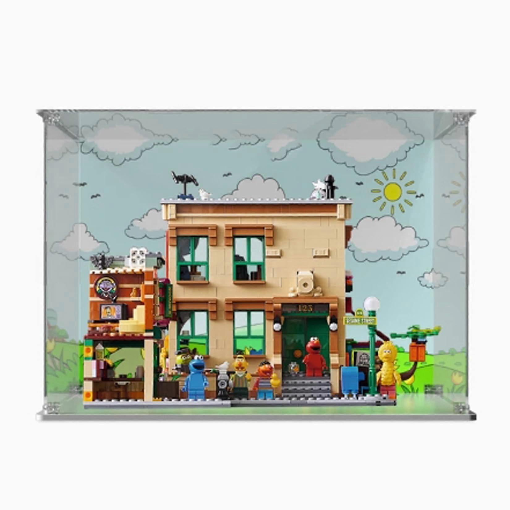 Acrylic Display Case Compatible with  21324 Sesame Street Set, Clear Dustproof Box with UV Resistant and Easy Assembly