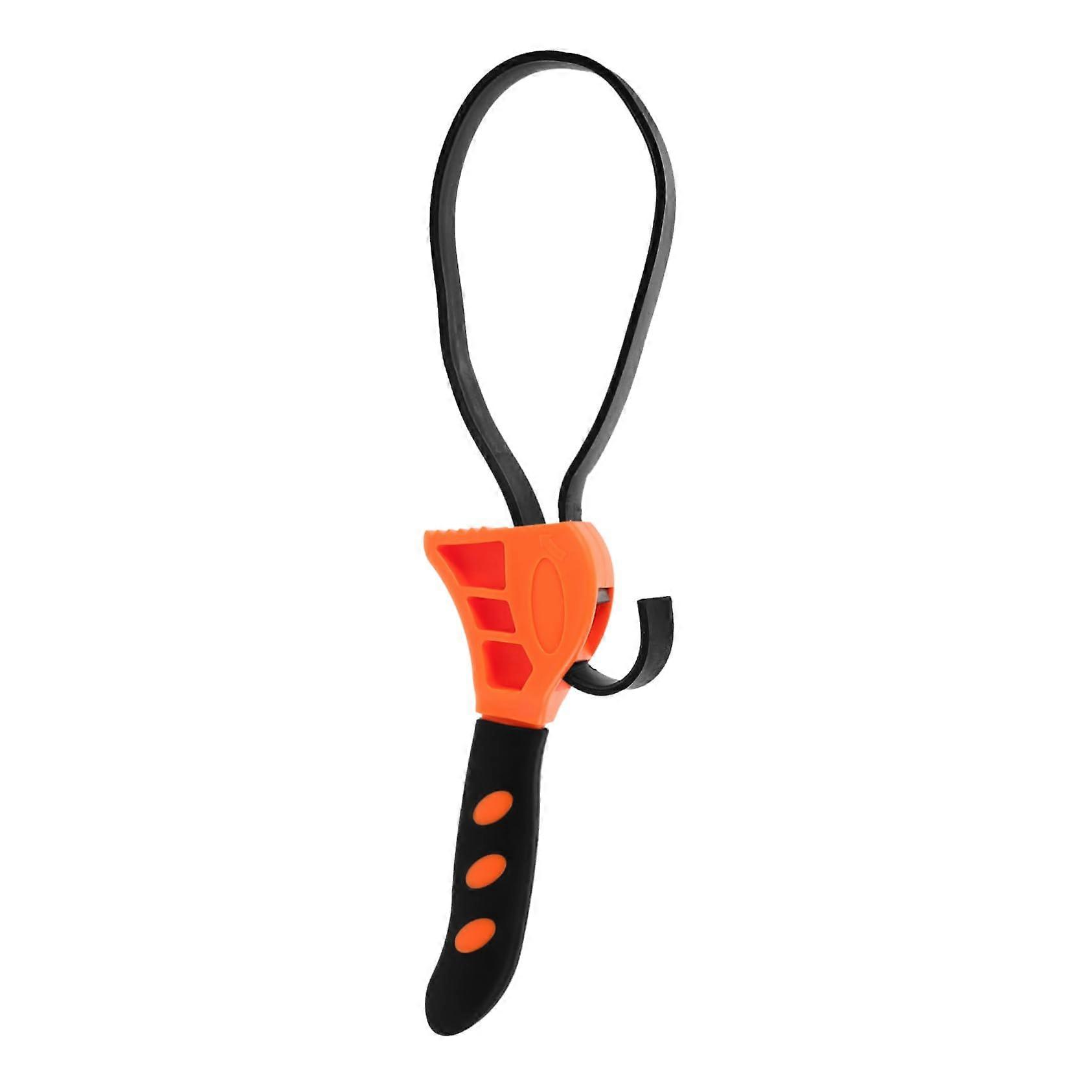 Adjustable Rubber Strap Wrench for Plumbers, Multi Purpose Oil Filter and Bottle Opener Tool