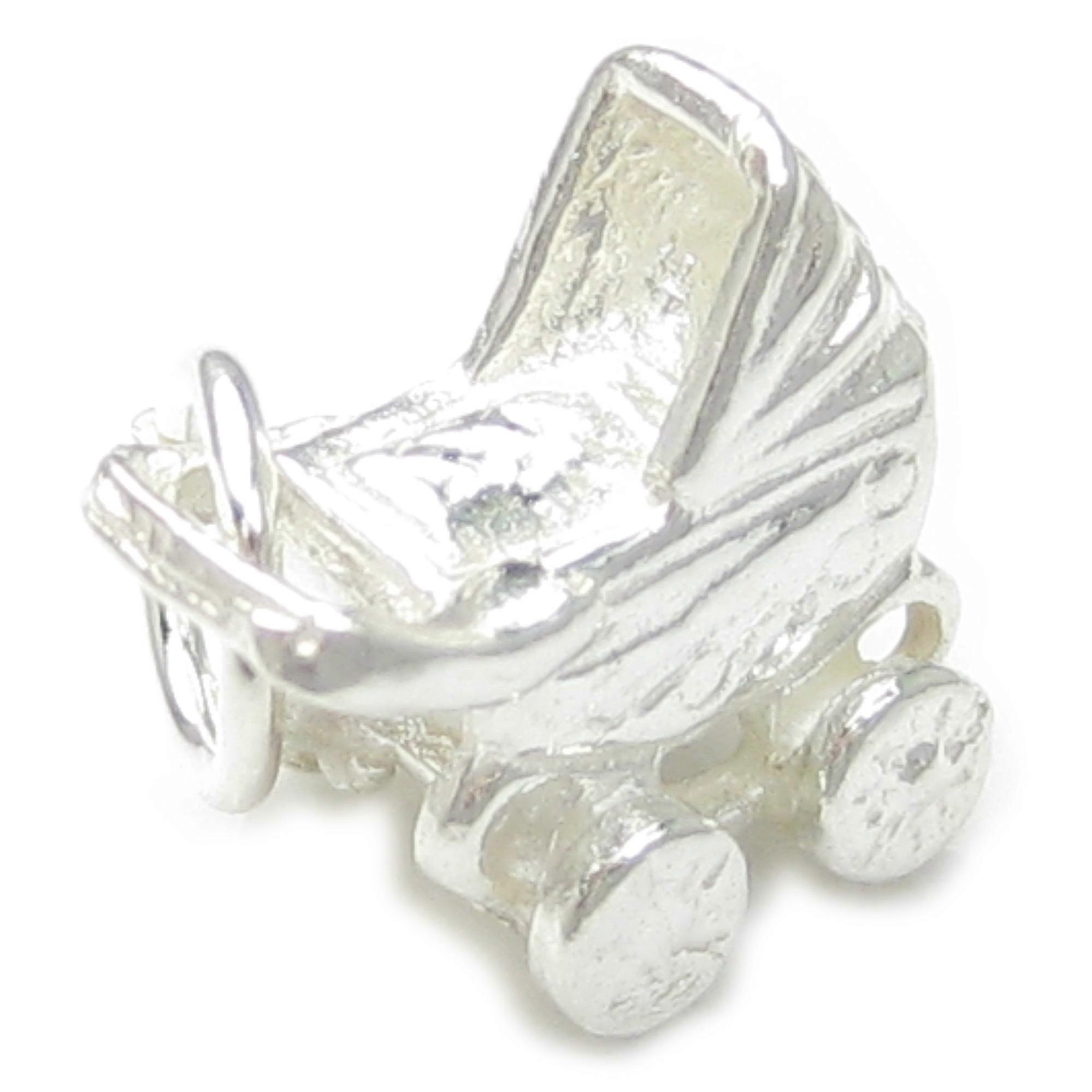 Pram sterling silver tiny charm .925 x1 Prams Pushchair Stroller charms