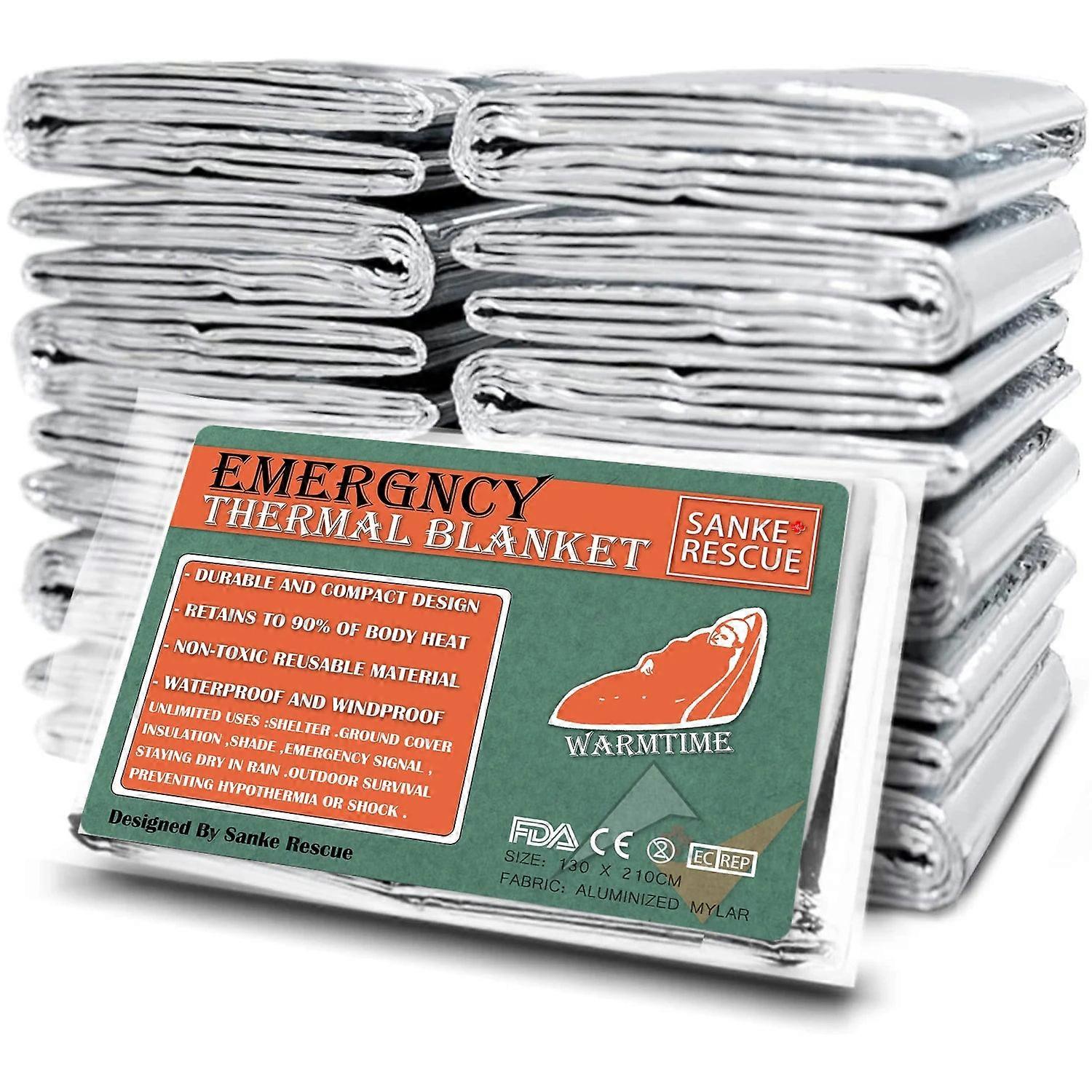 Emergency Mylar Thermal Blankets 4-pack For Outdoor, Camping, Hiking, Travel,