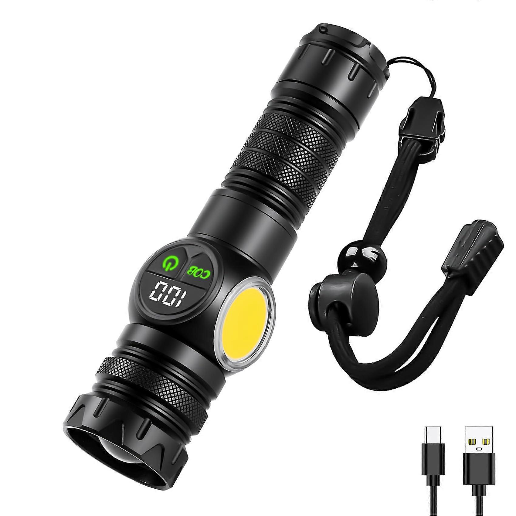 LED Rechargeable Flashlight 3500 Lumens Waterproof Torch with 9 Modes USBC Fast Charging