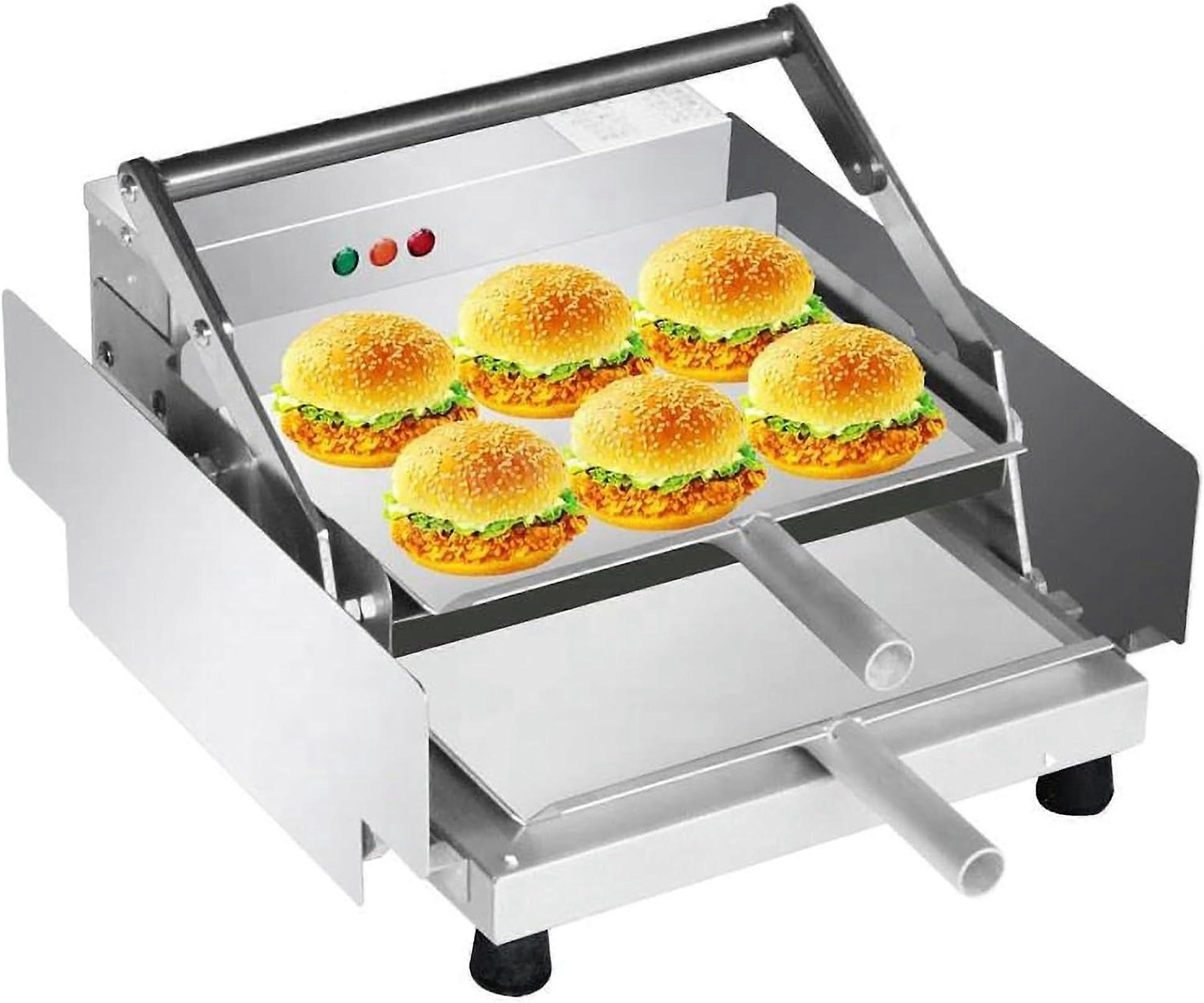 600W Electric Commercial Burger Maker Double Patty Press with Precise Temperature Control