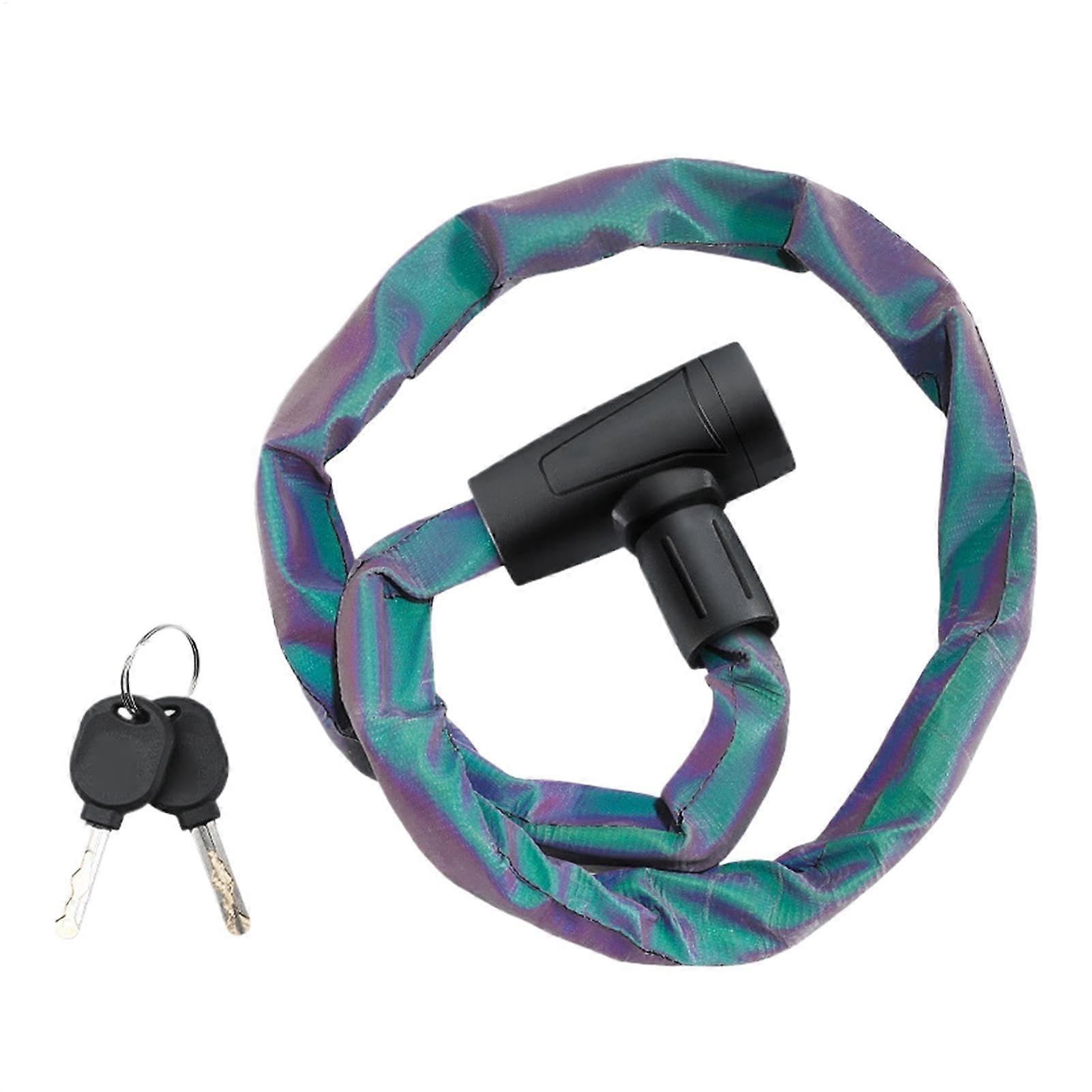 Heavy Duty Bike Chain Lock with Reflective Coating, AntiTheft Weatherproof Scooter Security 2.5ft