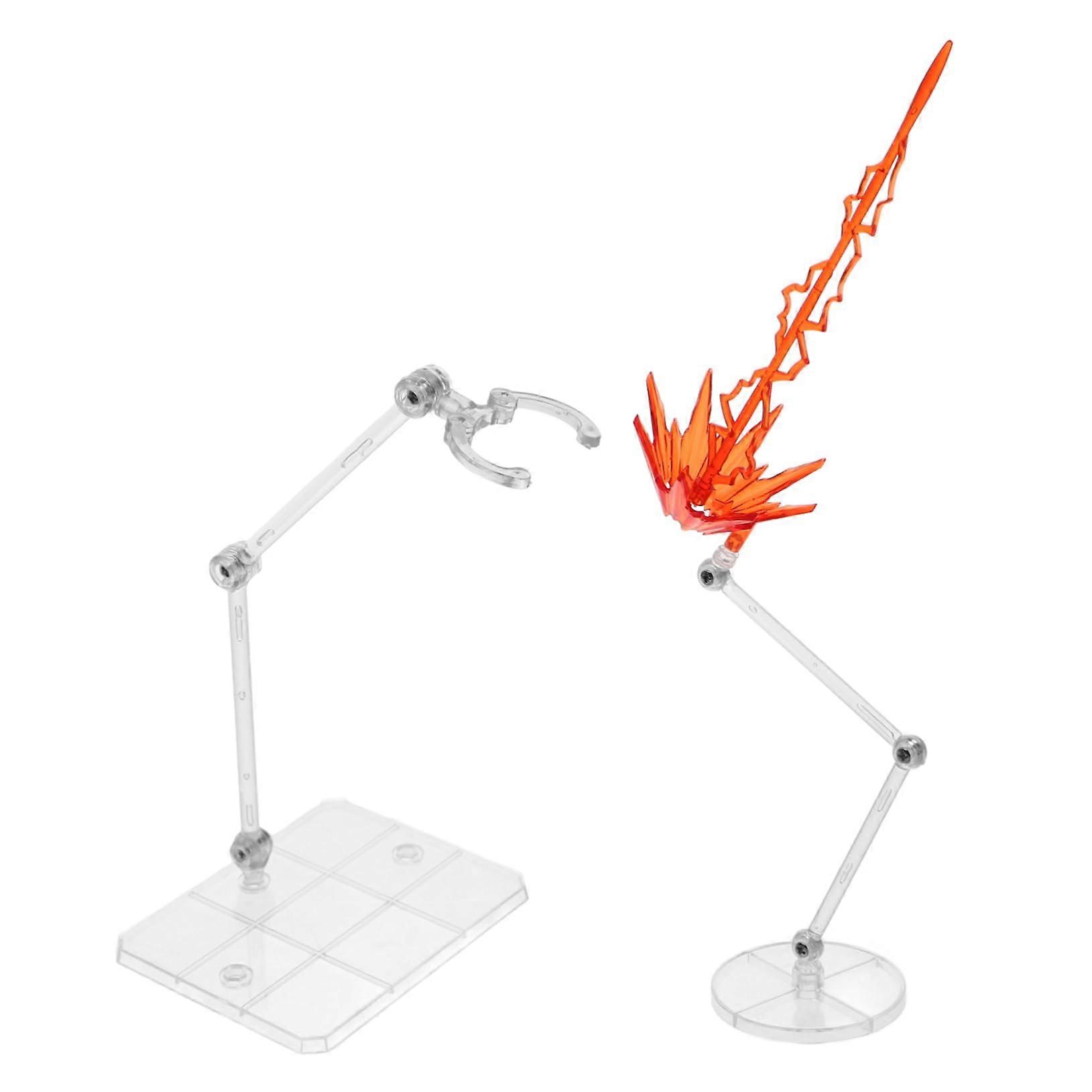 Adjustable Action Figure Display Stand with Dual Clips Stable Base for Dolls and Model Figures