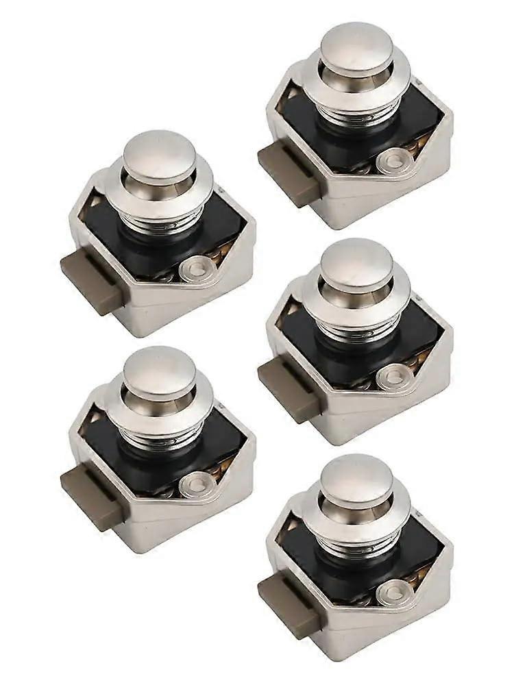5pcs RV Cabinet Locks Push Button Secure Latch Set for Campervan Drawer Cupboard Motorhome
