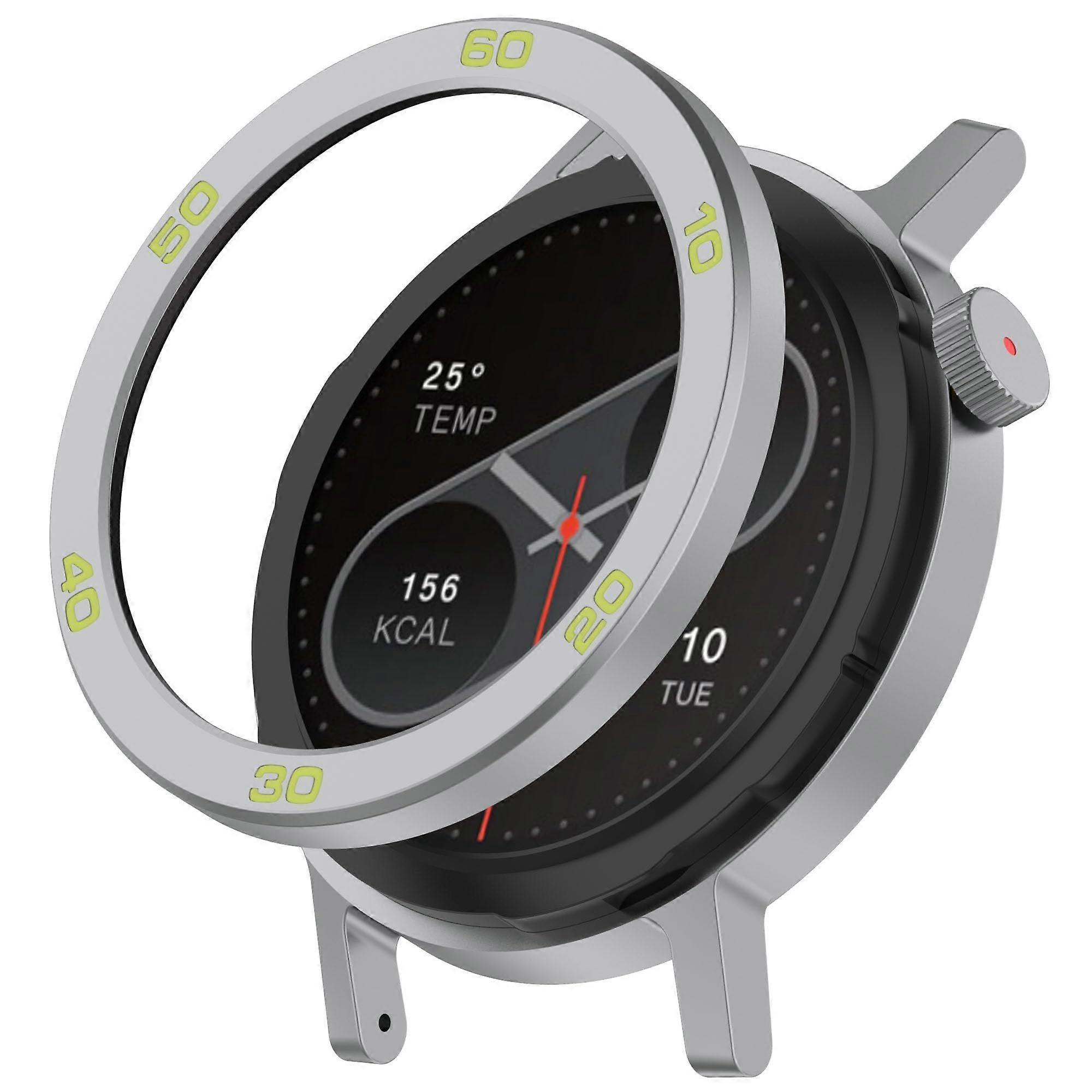 Silver Green ScratchResistant Metal Bezel Ring Protector for CMF Watch Pro 2 Smartwatch