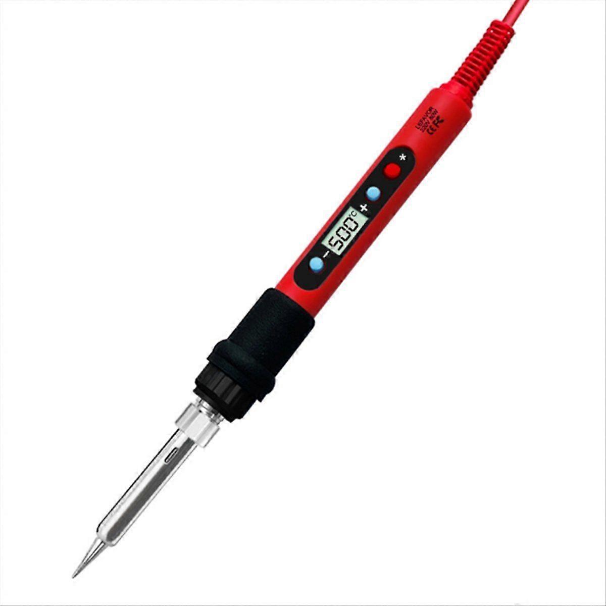 Digital Soldering Iron 80W with on/OFF Switch Adjustable Temperature LCD Ceramic Heater Soldering Tips EU Plug