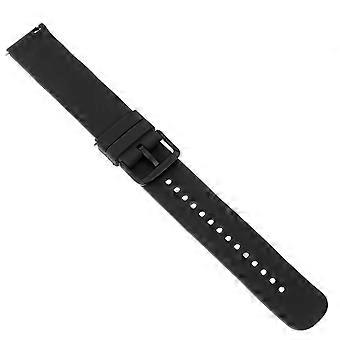 Correa de silicona para reloj, 1 unidad, correa de cola redonda, color negro.