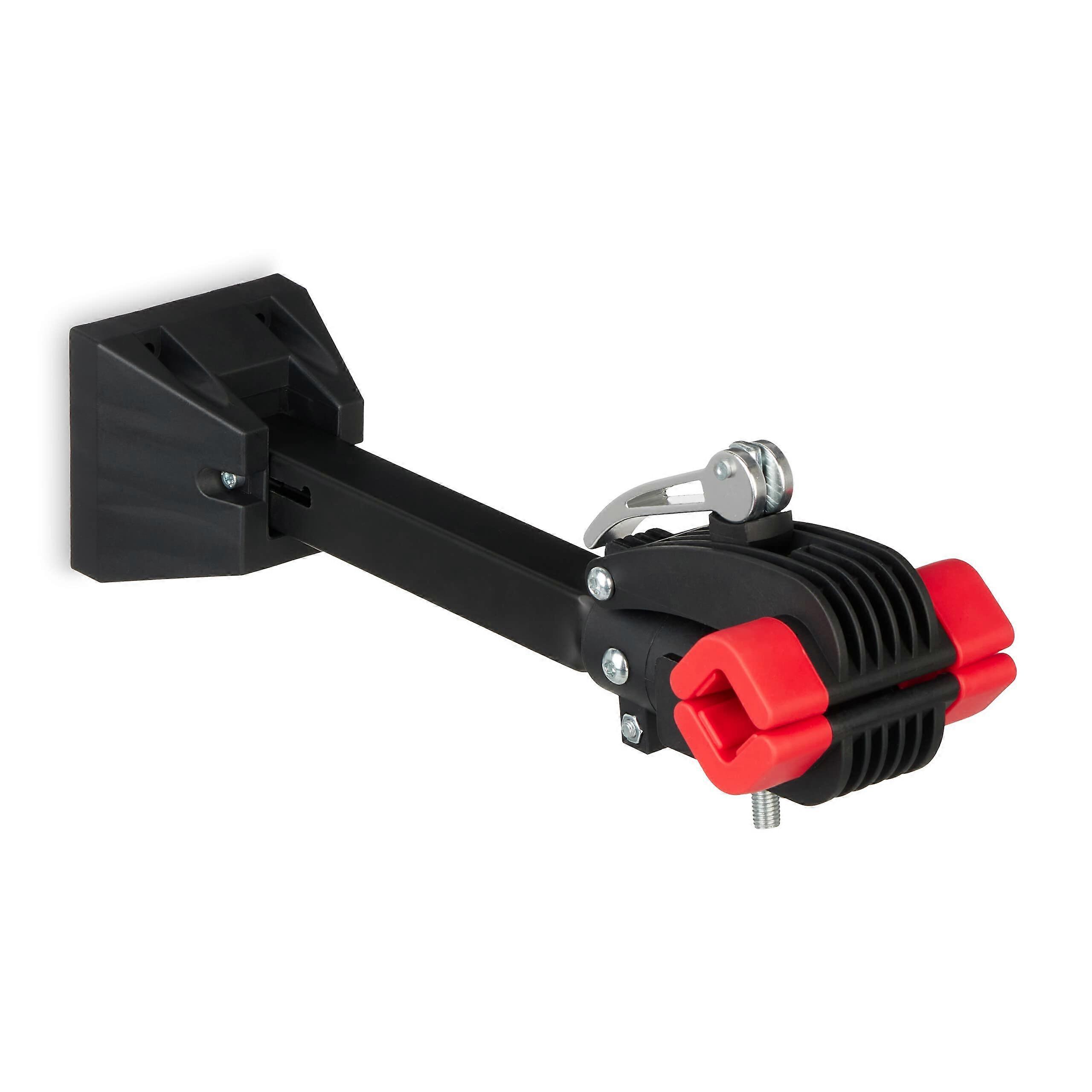 Wall Mounted Bike  Stand with Adjustable Frame Clamp, Foldable SpaceSaving Design, Black and Red