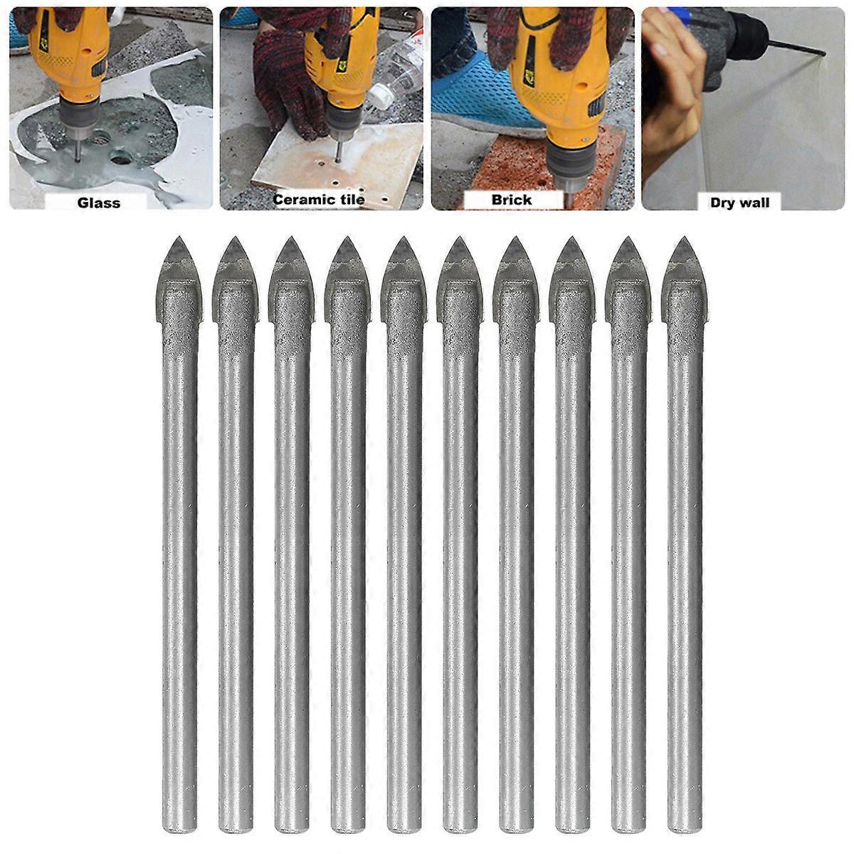 Tile Drill Bit Set 10Pcs for Drilling Glass Ceramic and Marble Materials