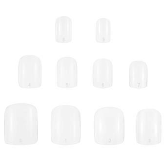 Manicure Stickers Square Design for 600Pcs Transparent Fake Nail Tips