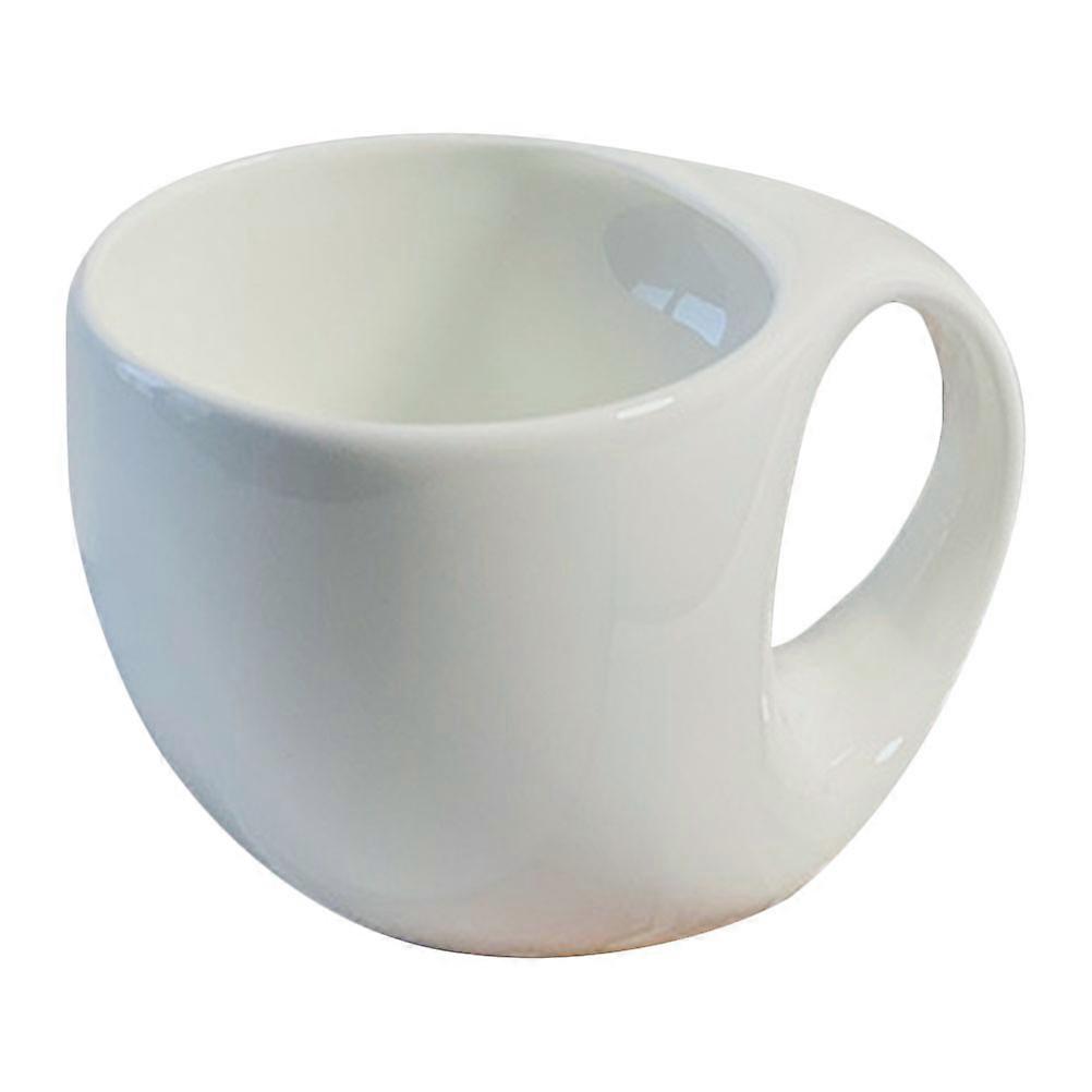 Decorative Coffee Cup Ceramic Coffee Latte Cup for Office White