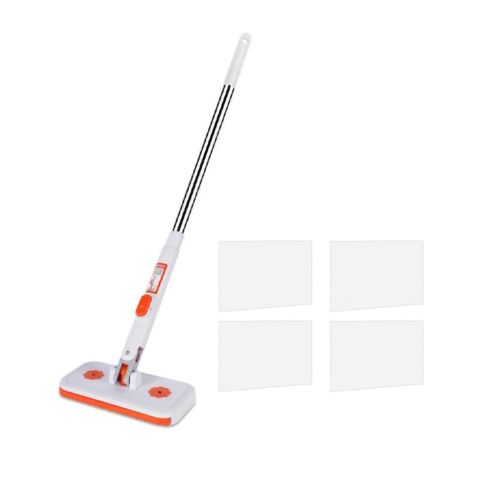 Dust Cleaner Mop with Fast Change Snap Cloth Pad Adjustable Length Handle Cleaning Mop For Home Cleaning Tasks Multicolor