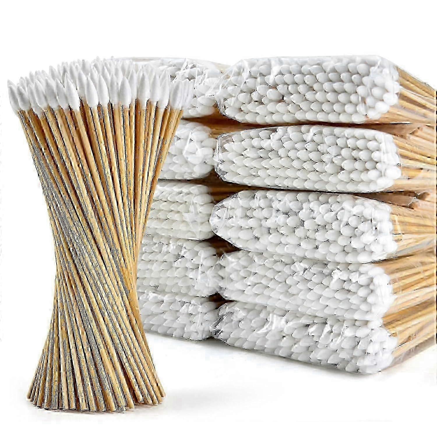 6 Inch Precision Long Cotton Swabs - Biodegradable Bamboo, Versatile Use