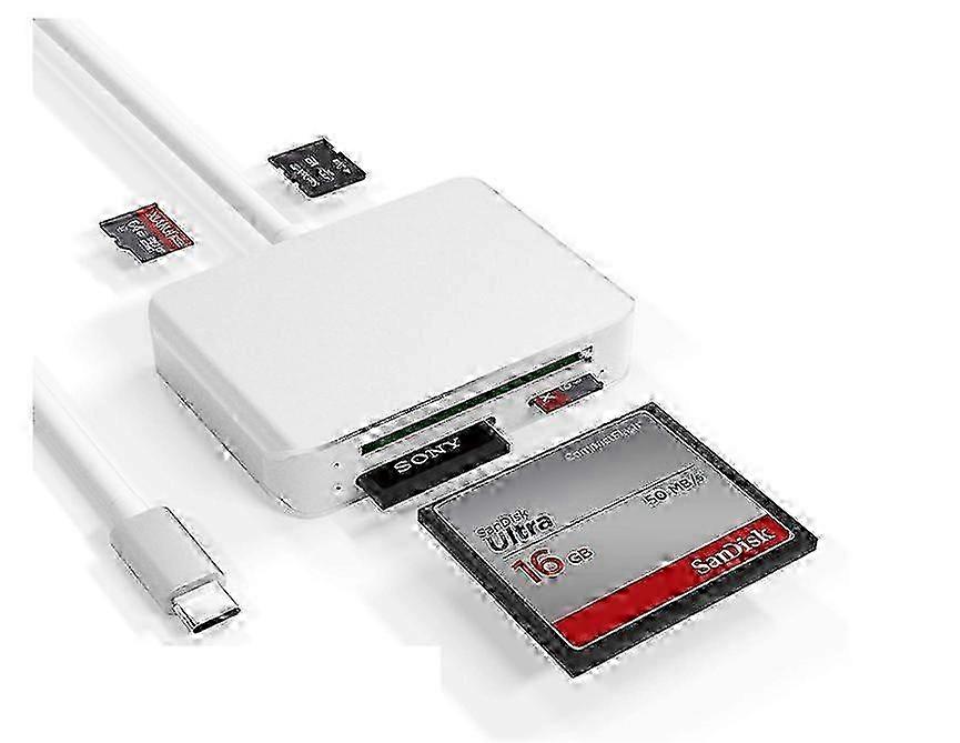 USB C Card Reader, 5 in 1 Type C CF Card Reader USB 3.1 Type C Memory Card Reader for Compact Flash (CF), SDXC, SDHC, SD, Micro SD/TF/M2 Memory C