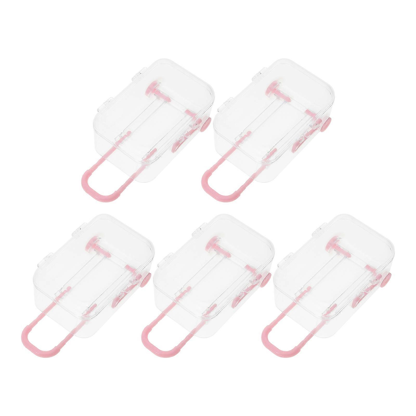 Mini Suitcase Candy Box for Soap Storage 5Pcs Transparent Plastic Boxes