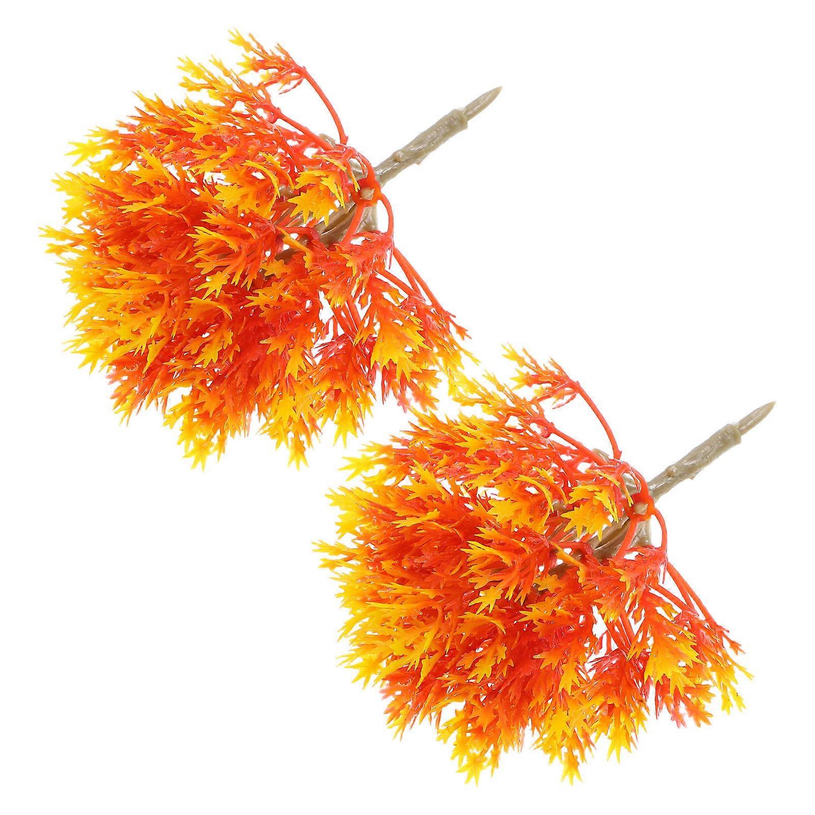2 Pcs Maple Tree Shape Landscaping Decor Tree Model Ornament Sand Table Adornment