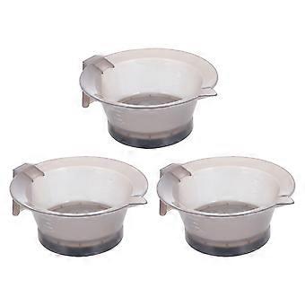 3Pcs Hair Dye Bowl Professional Hair Color Bowls Plastic Mixing Tint Bowl Set