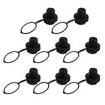 8 pz TPU Boston Ugello Gonfiabile Ottagonale Unidirezionale 2-in-1 Ugello a Vite per Gommone Gomma Kayak Tender Zattera Materasso Materasso Airbed 22mm (Nero)