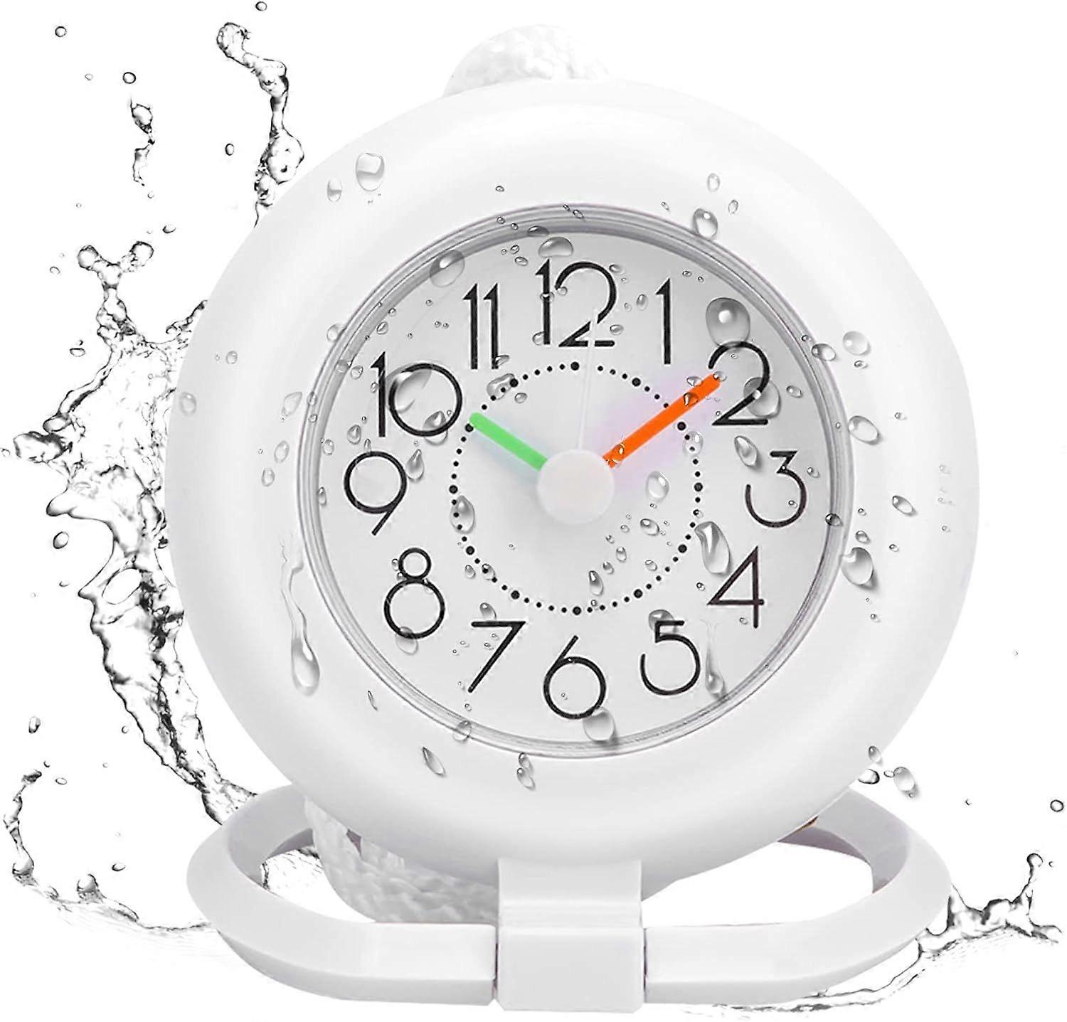 Bathroom Clock - Shower Timer Alarm Digital Clocks Hanging Table Clock for Bathroom Kitchen(White)