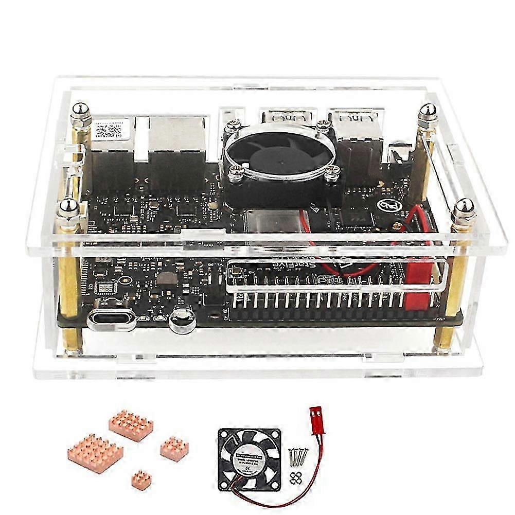 Acrylic Case compatible with VisionFive 2 Development Board Development Board Box Transparent Case with Cooling