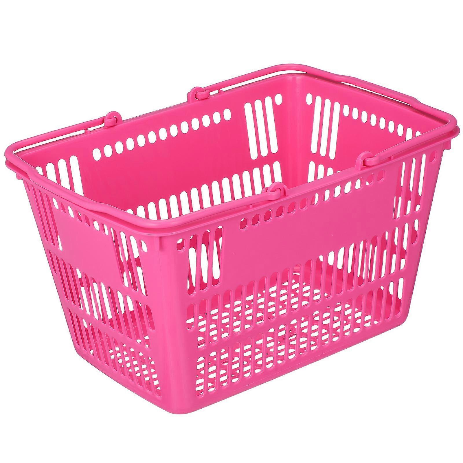 Cesta de la compra práctica de plástico con asas