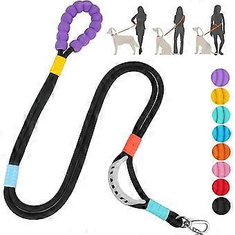 Hundkoppel, 1,5 m kraftigt hundträningskoppel, dubbelt handtag, bekvämt vadderat, handsfree-koppel, justerbart axelband i midjan för små och medelstora hundar
