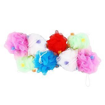 Shower Sponge Ball Bath Ball for Exfoliating 8Pcs Assorted Color Pack