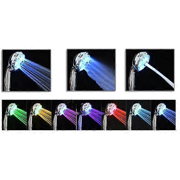 Color Changing LED Shower Head Round Shaped Temperature Control Function 3Pcs