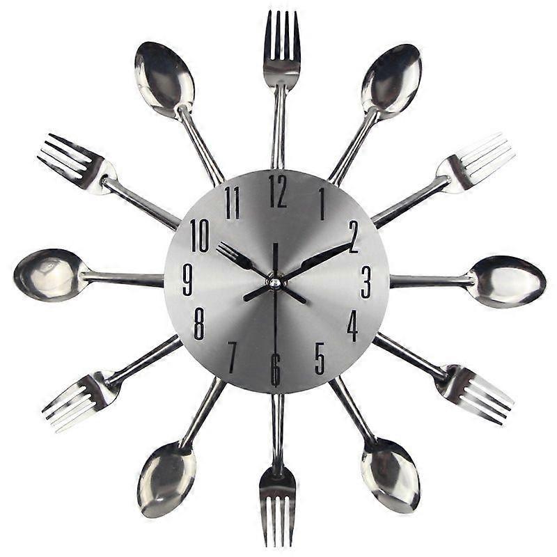 Cutlery Metal Kitchen Wall Clock