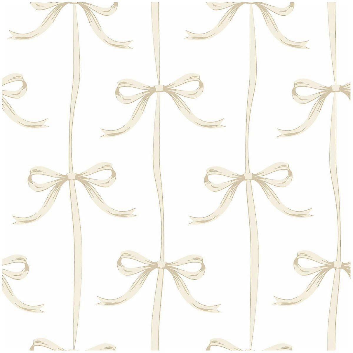 Beige White Bow Wallpaper EXCLUSIVE