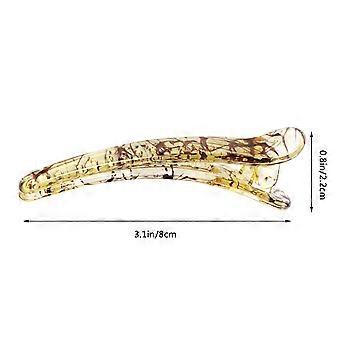 4pcs Plastic Frosted Glossy Duckbill Hair Clips Crocodile Teeth Knots Barrette for Women Girls Hairdresser (Mixed Color)
