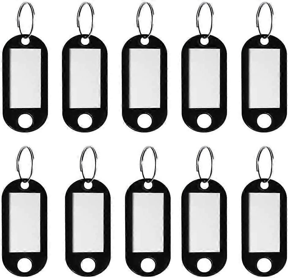 10 Pcs Plastic Key Tags with Split Ring Label Window, Keychain ID Name Tags, Keychainsblue
