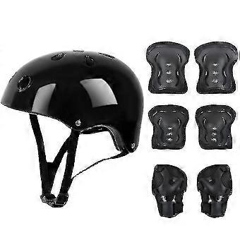7 Stück Kinder Schutzausrüstung Set Rollschuh Helm Ellbogen Handgelenk Kniepolster für Skateboard Radfahren Skating Roller