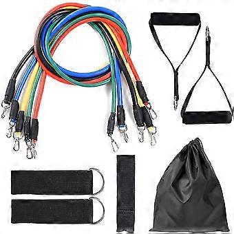 11pcs Resistance Bands Set, 100lb Exercise Stretch Bands
