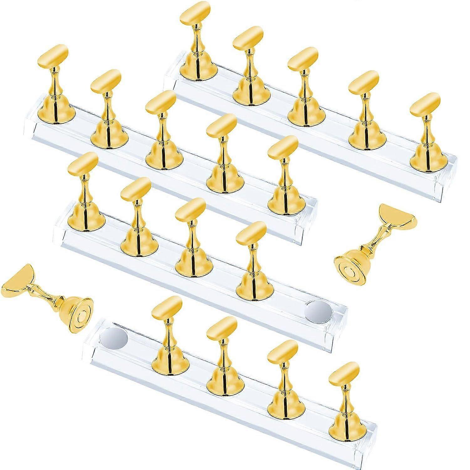 4pcs-Nail Art Chessboard Holder-Goldmake up