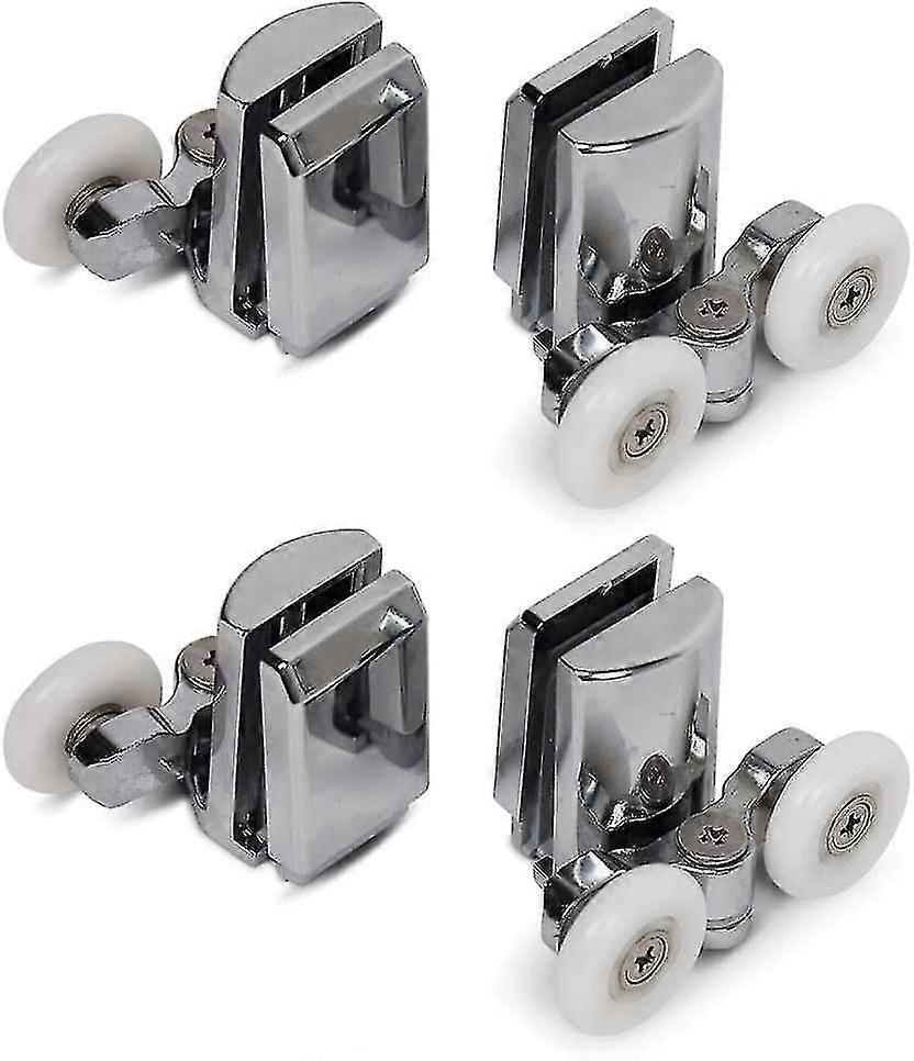 Bathroom Shower Room Rollers, 2 Upper Wheels, 2 Lower Wheels, Anti-rust And Durable