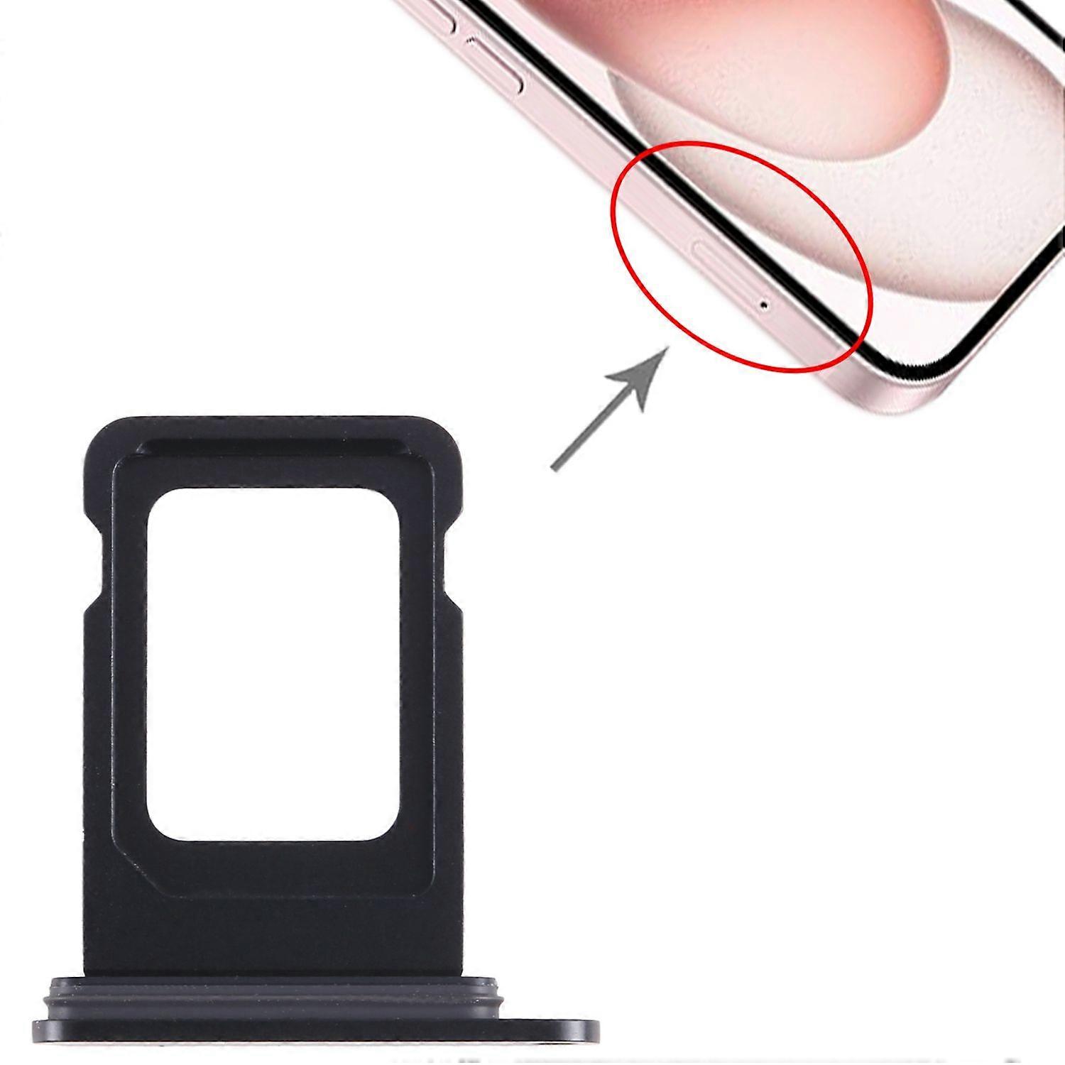 SIM + SIM Card Tray for Apple iPhone 15 Plus Spare Part Black