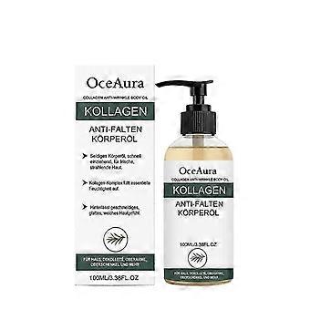 Kollagen-Anti-Falten-Körperöl 100 ml, feuchtigkeitsspendende, schnell einziehende Formel mit Vitamin E und Rosmarin, leichtes Öl für Hals, Dekolleté, Arme und Oberschenkel, sanft