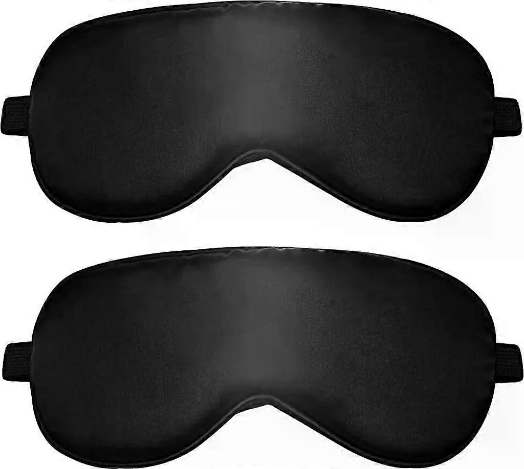 2 Pack Sleep Mask, Silk Eye Mask Side Sleeper Light Blocking Sleeping Mask with