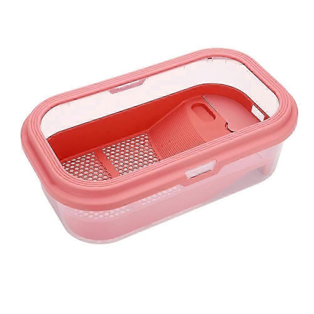 Pink Plastic Turtle Tank with Basking Platform for Home Use