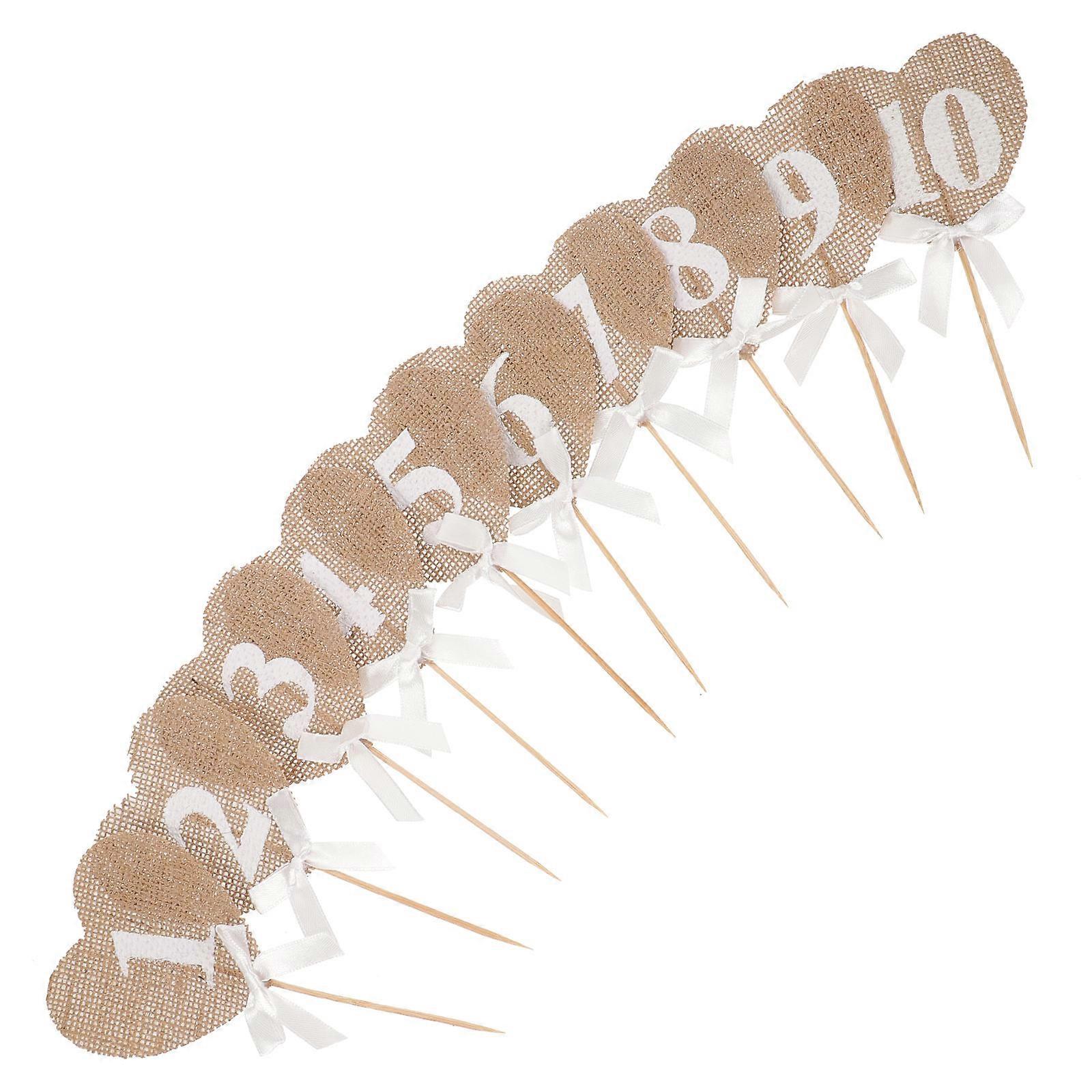 Rustic Jute Wedding Table Numbers for Party Heart Shape