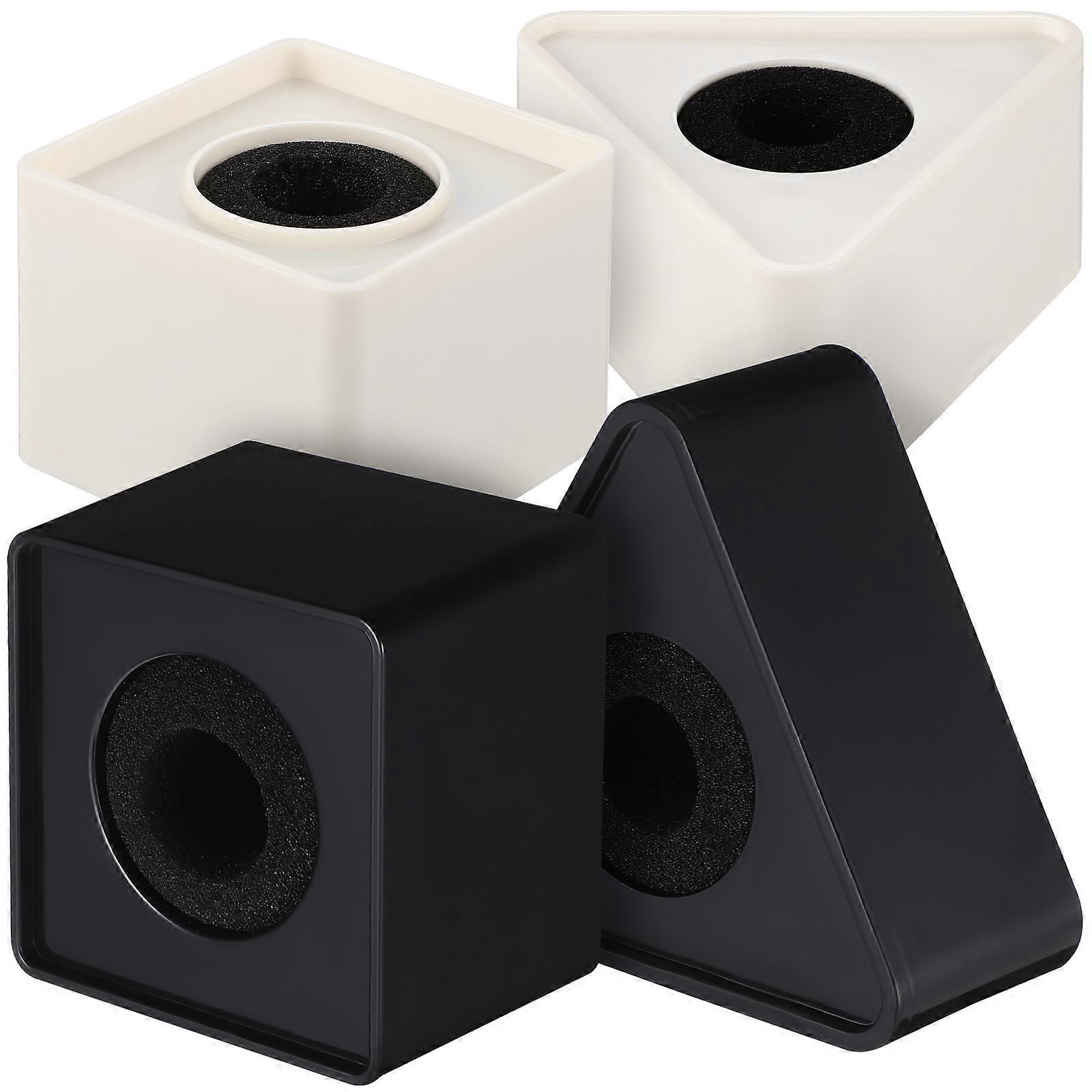 1 Set ABS Cube Miccrophone Logo Stations Triangular Mic Interview Logo Flag Stations